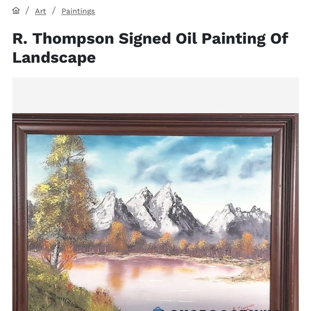 Serene Brown and Blue Mountain Painting signed by R. Thompson!!